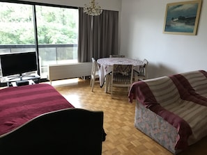 Appartement | Salle de séjour | Télévision à écran plat de 35 pouces avec chaßnes par cùble