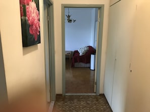 Apartment | Living area | 35-inch flat-screen TV with cable channels, Smart TV