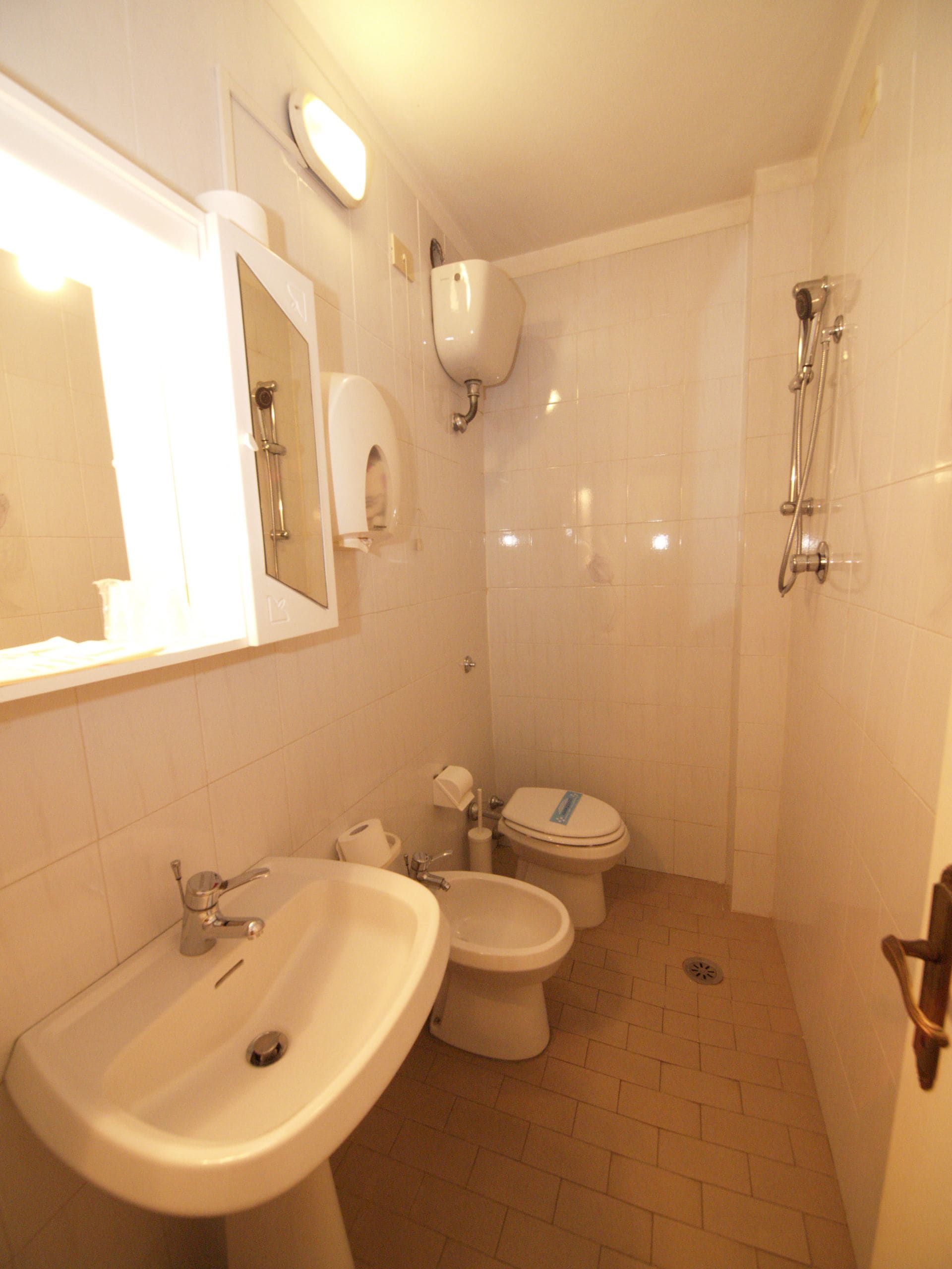 economy double room | bathroom | shower, rainfall showerhead, free toiletries, hair dryer
