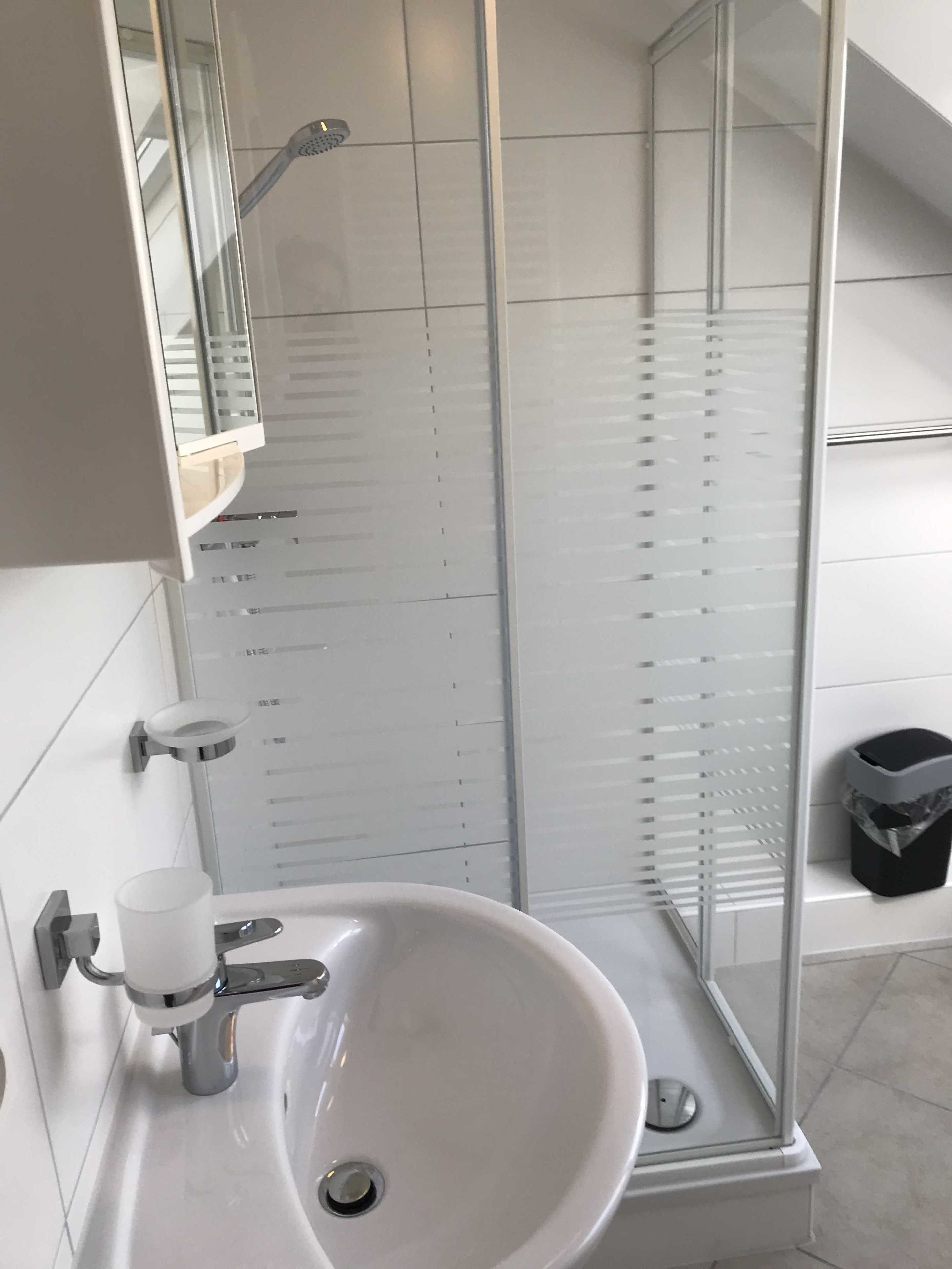 Exclusive-Apartment | Badezimmer | Dusche, Handtücher, Toilettenpapier