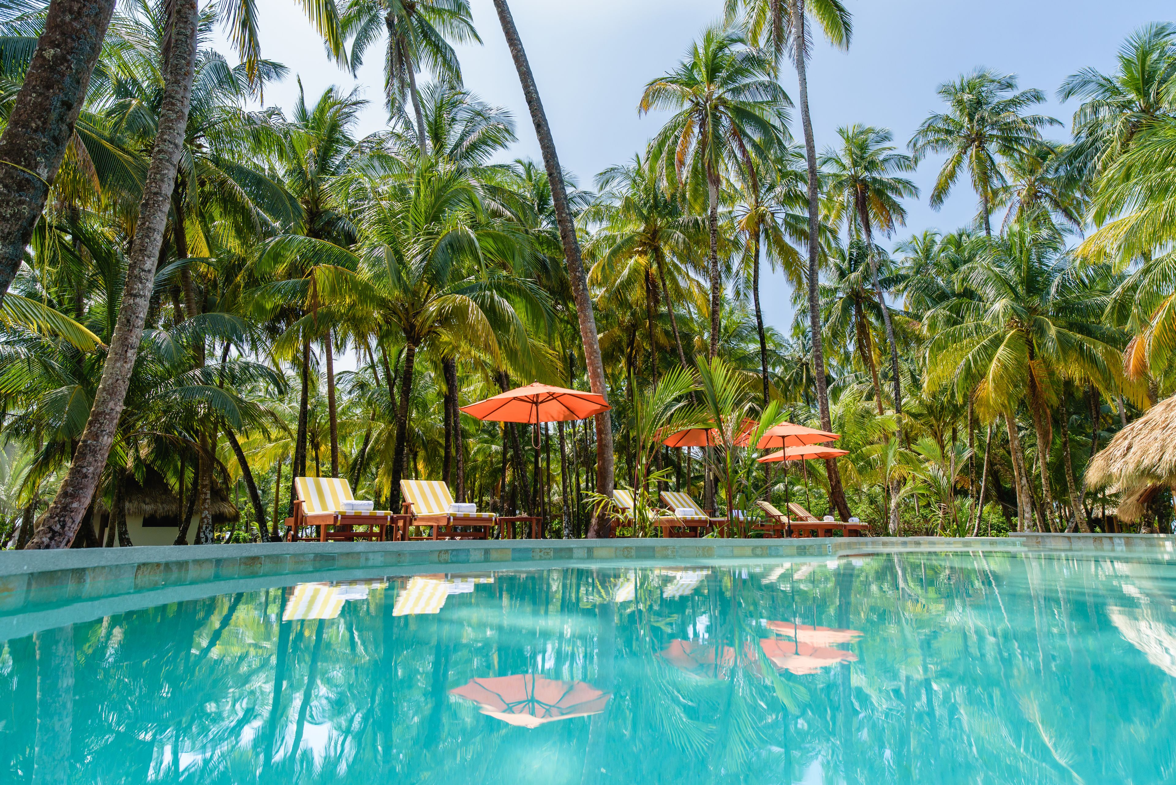 Outdoor pool, free cabanas, pool umbrellas