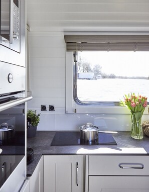 Kühlschrank, Mikrowelle, Ofen, Herdplatte