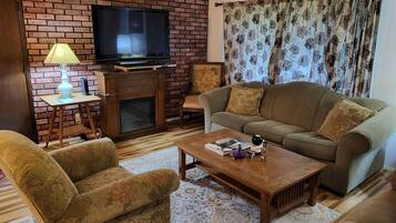 智能電視、壁爐、DVD 播放機