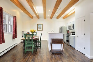 Dining and Kitchen Area - wood burning fireplace