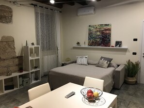 1 slaapkamer, een laptopwerkplek, een strijkplank/strijkijzer, reisbedje