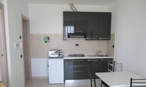 Fridge, oven, stovetop, electric kettle