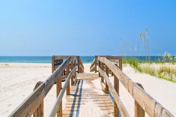 Playa en los alrededores y camastros 