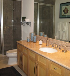 Sèche-cheveux, serviettes fournies, savon, papier toilette