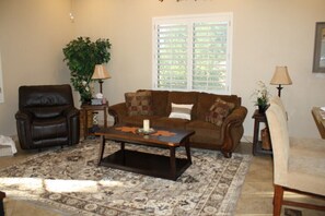 Flat-screen TV, video library