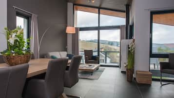 Villa, Multiple Beds | Living area | Smart TV, fireplace, table tennis