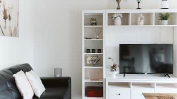 Smart TV, fireplace, Netflix, streaming services