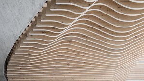A wooden ceiling with a wavy pattern. - Numa Roma GuestHouse (Rome)