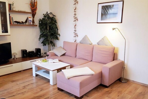 Basic Apartment, 1 Bedroom, Non Smoking, Garden View (II) | Living area