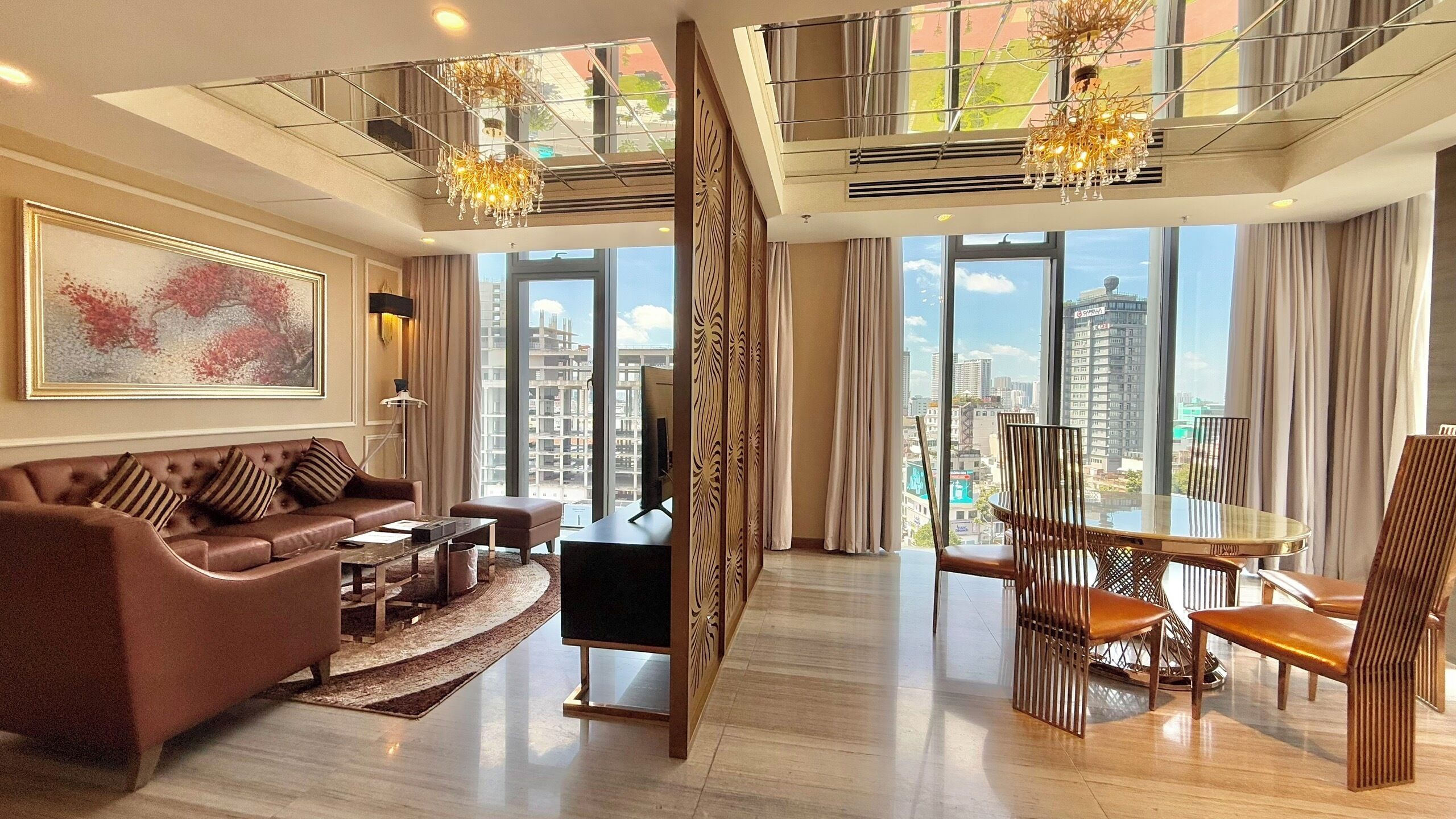 Signature Suite Two-Bedroom City View - Free Minibar & Afternoon Tea | Living area | Flat-screen TV