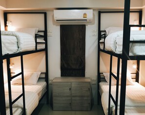 Blackout curtains, free WiFi, bed sheets