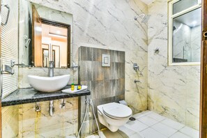 Deluxe Room, 1 Double Bed | Bathroom | Shower, rainfall showerhead, free toiletries, towels - FabHotel Sehej continental (New Delhi)