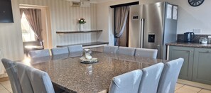 Luxury Cottage | Private kitchen | Full-size fridge, microwave, oven, stovetop