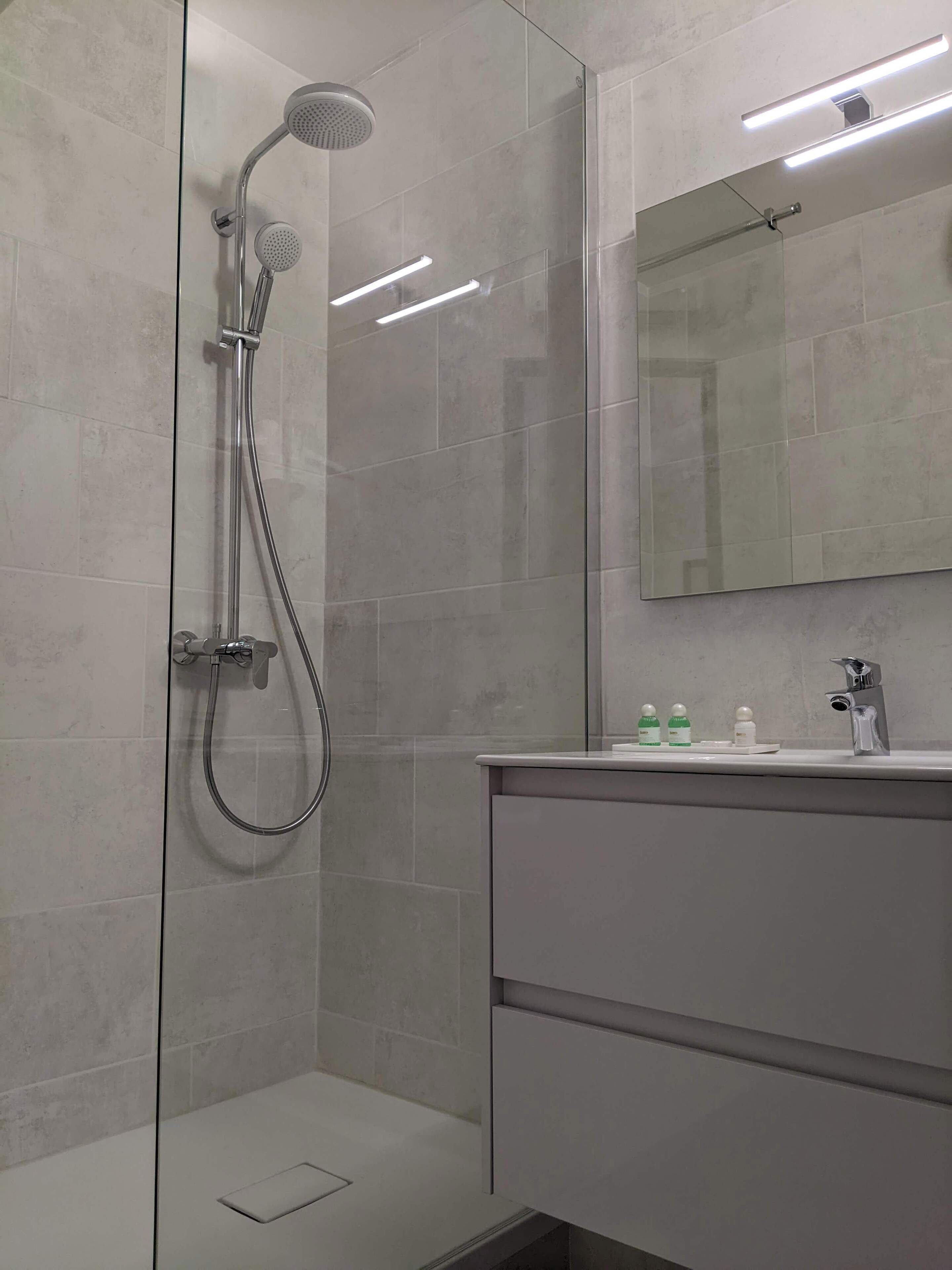 free toiletries, hair dryer, towels