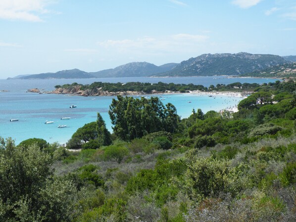 On the beach, sun-loungers - PALOMBAGGIA beaches 2Km, peacefull, value for money, Air conditioning / WIFI  (Palombaggia)