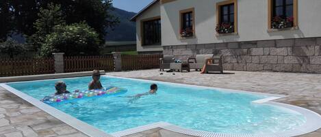 Outdoor pool, a heated pool