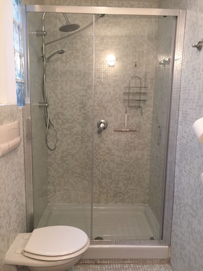Douche, sèche-cheveux, peignoirs, bidet