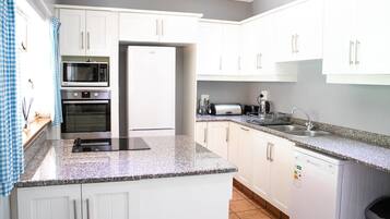 Fridge, microwave, stovetop