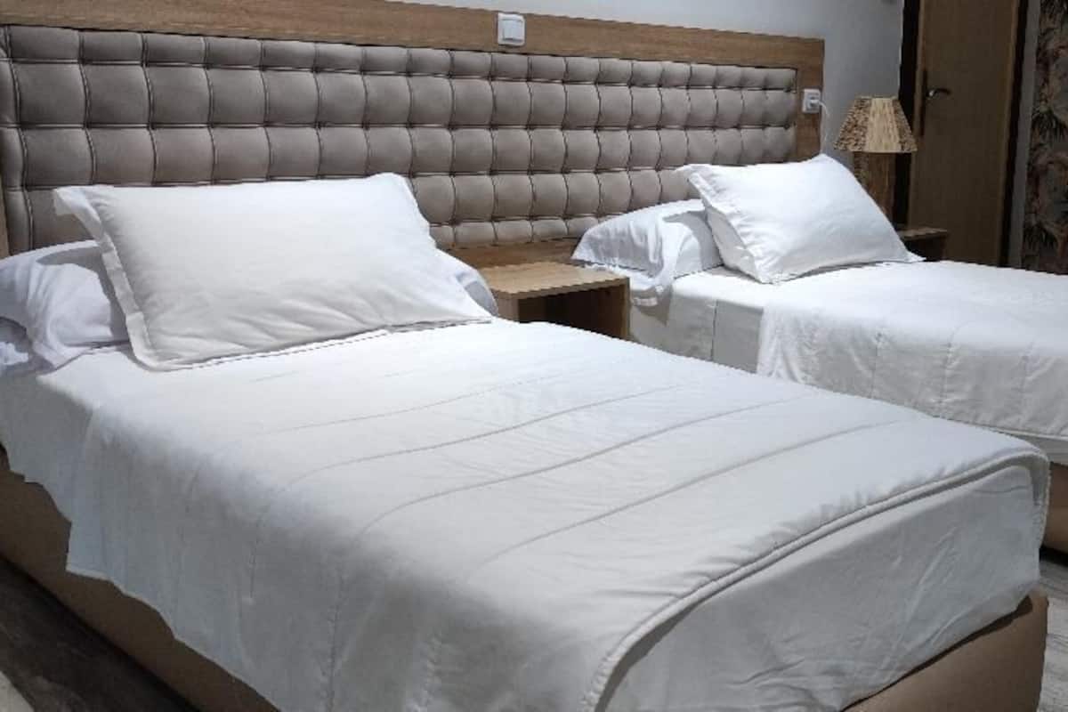 Habitación con 2 camas individuales | Caja de seguridad en la habitación, escritorio y cortinas blackout 