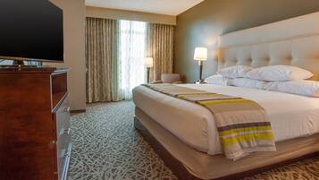 Desk, blackout drapes, iron/ironing board, free cribs/infant beds