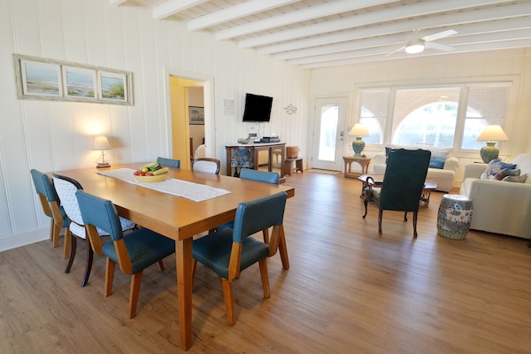 Table easily seats 10 with extra space on the porch.