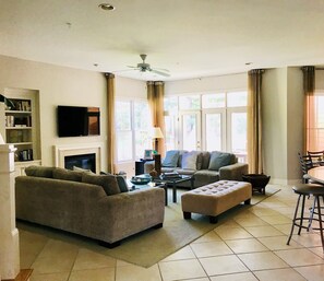 TV, fireplace, DVD player, books - Luxury designer decorated home in 5-Star rated community of The Peninsula.   (Millsboro)