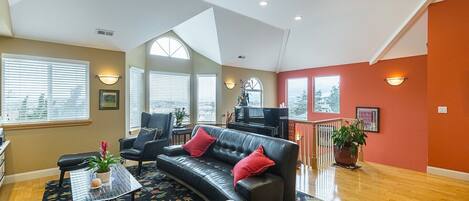 TV, fireplace, video games, DVD player