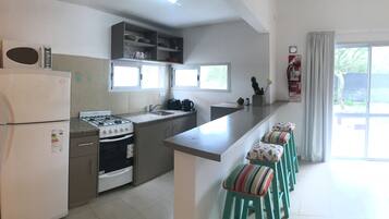 Comfort Cabin, Multiple Beds, Mountain View | Private kitchen | Fridge, microwave, oven, stovetop
