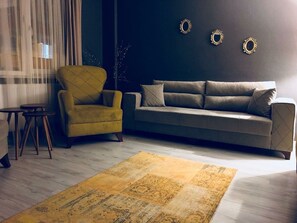Classic Apartment, Sea View | Living room | LCD TV, fireplace - Baran House (Tekirdag)