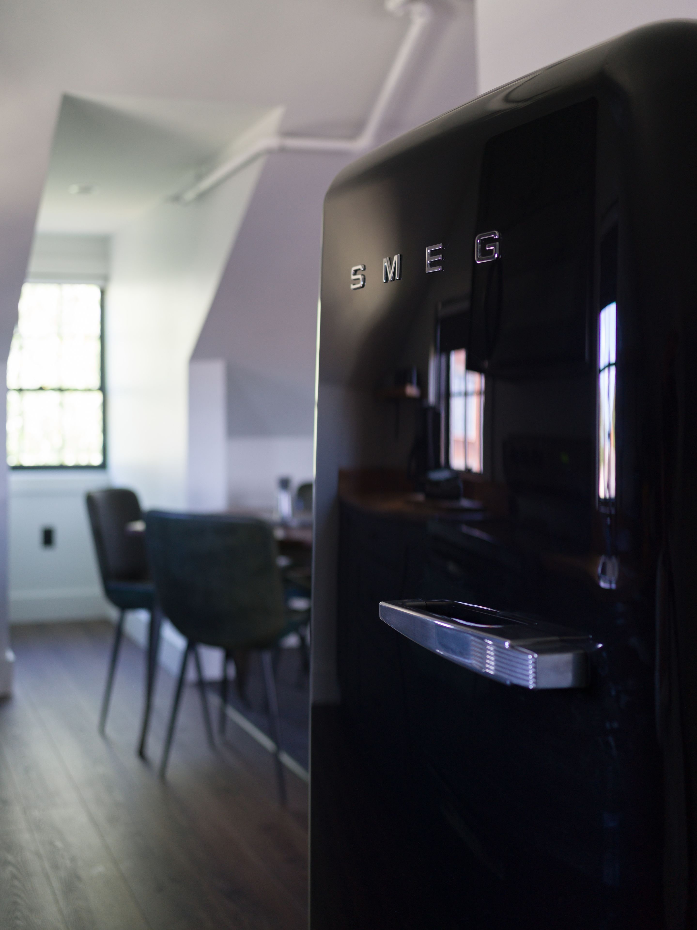 full-sized fridge, microwave, coffee/tea maker, electric kettle