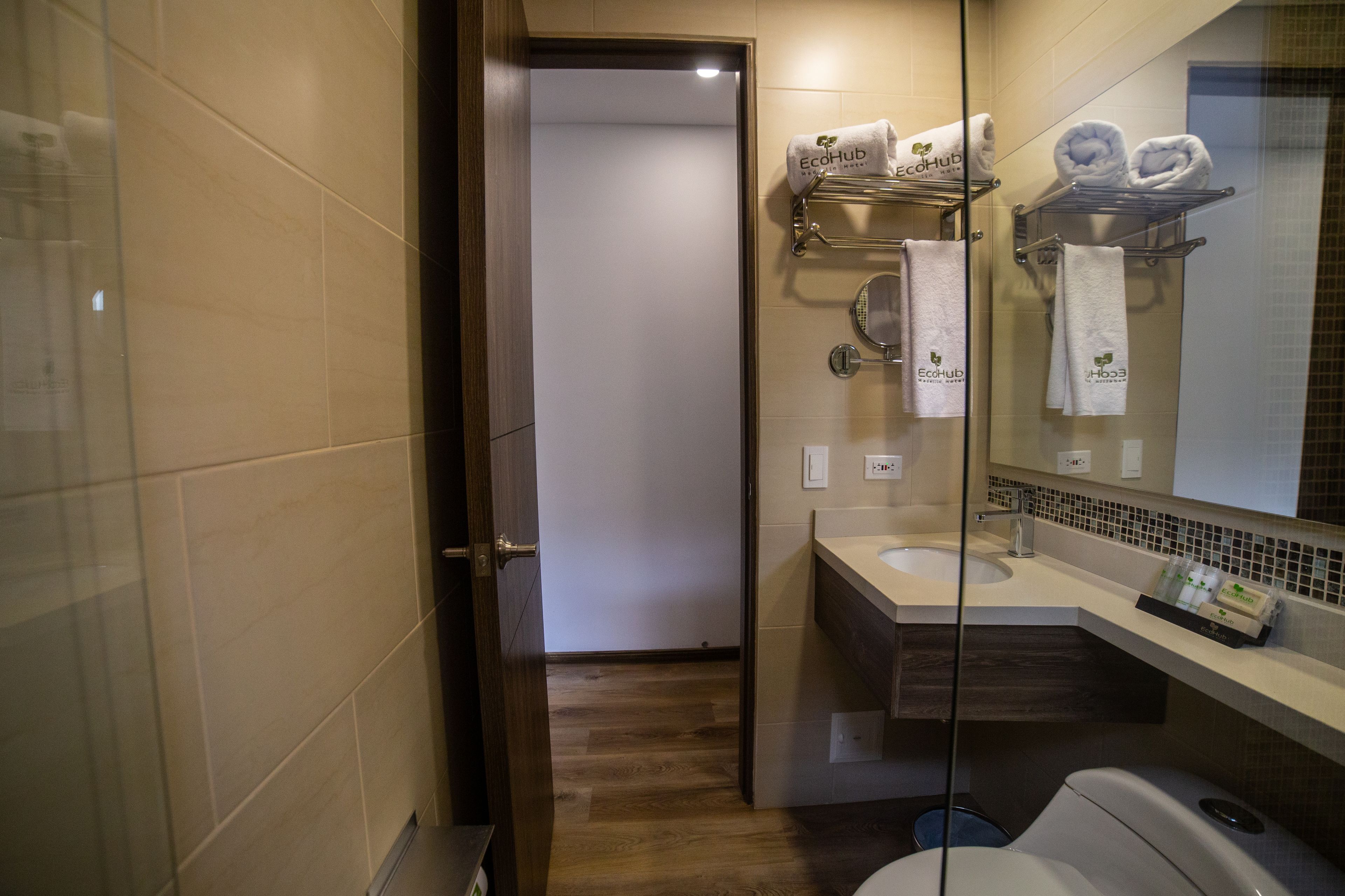 shower, rainfall showerhead, eco-friendly toiletries, hair dryer