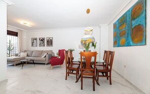 TV, DVD player, video library, stereo