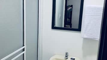 Ducha, toallas, jabón, papel higiénico