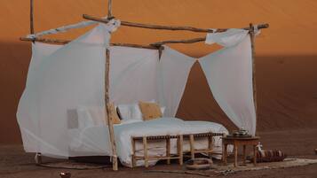 Romantic Tent | In-room safe, laptop workspace, rollaway beds, bed sheets