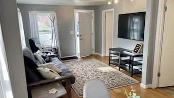 TV, DVD player, books