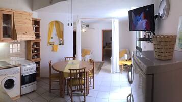 冷蔵庫、電子レンジ、オーブン、コンロ