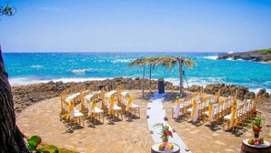 Outdoor banquet area