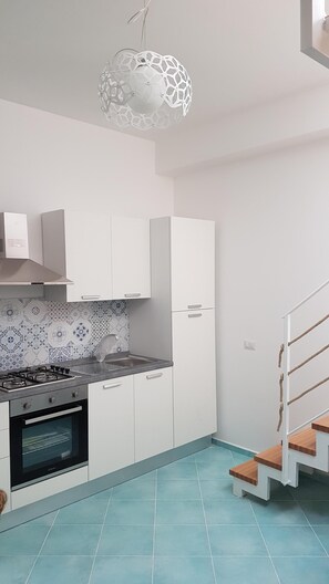 Fridge, microwave, oven, stovetop - AZUL APARTMENT WITH WHIRLPOOL BATH (San Vito Lo Capo)