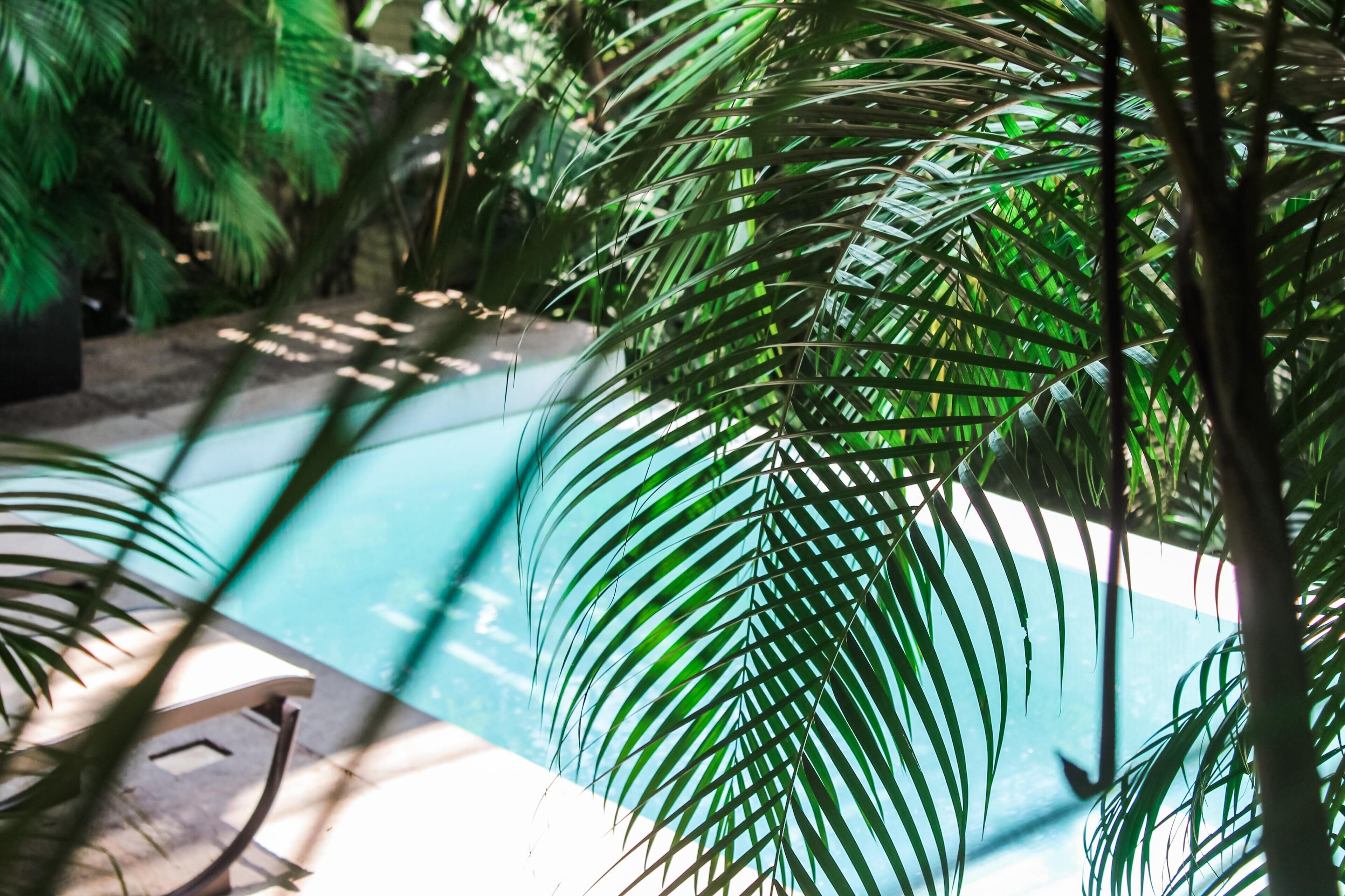 2 kolam renang outdoor, dengan kursi berjemur