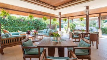 Breakfast, lunch served; local and international cuisine, beach views