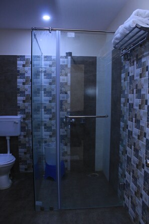 Luxury Suite, 1 Queen Bed, City View | Bathroom | Shower, designer toiletries, towels - Hotel Asian International (Hyderabad)