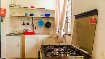 Deluxe Apartment | Private kitchen | Full-sized fridge, microwave, oven, stovetop