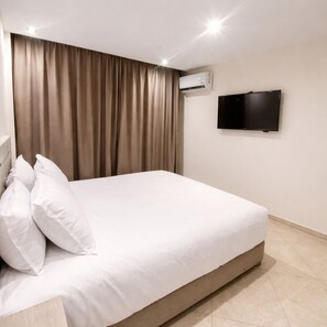 Superior appartement, 2 slaapkamers | Luxe beddengoed, een kluis op de kamer, individueel gedecoreerd