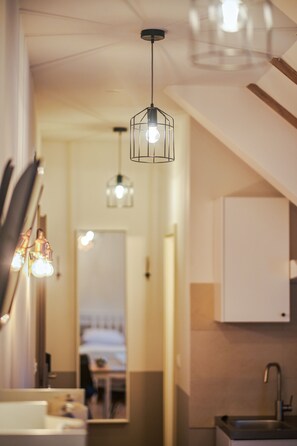 公寓, 1 间卧室 | 客房内保险箱、特色装修、特色家居、办公桌