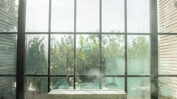 Sauna, steam room, deep-tissue massages, Thai massages, sports massages