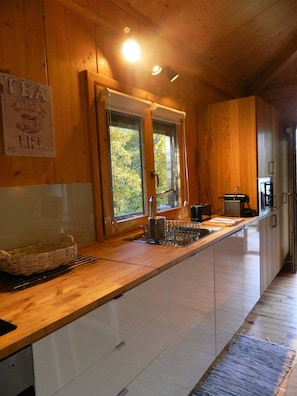 House, 2 Bedrooms | Private kitchen | Fridge, microwave, stovetop, toaster